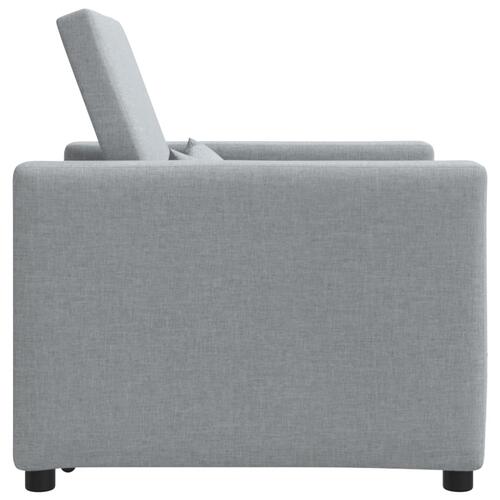 3-i-1 Enkel Sofa Seng Konverterbar Lysegrå Stof