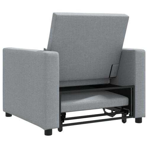 3-i-1 Enkel Sofa Seng Konverterbar Lysegrå Stof
