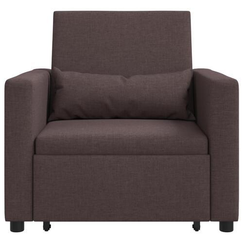 3-i-1 Enkelt Sofa Seng Konvertibel Mørkebrun Stof