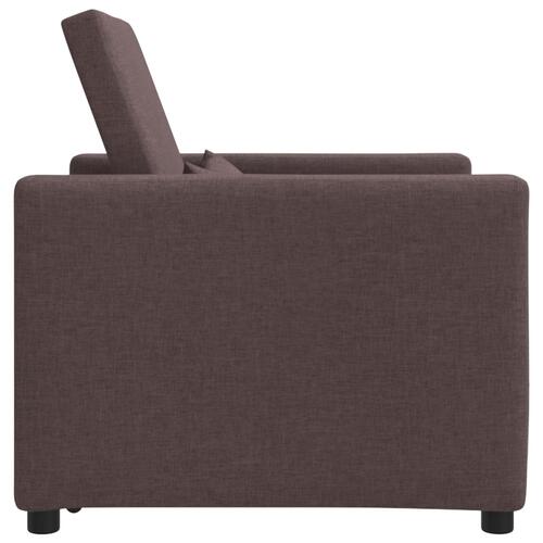 3-i-1 Enkelt Sofa Seng Konvertibel Mørkebrun Stof