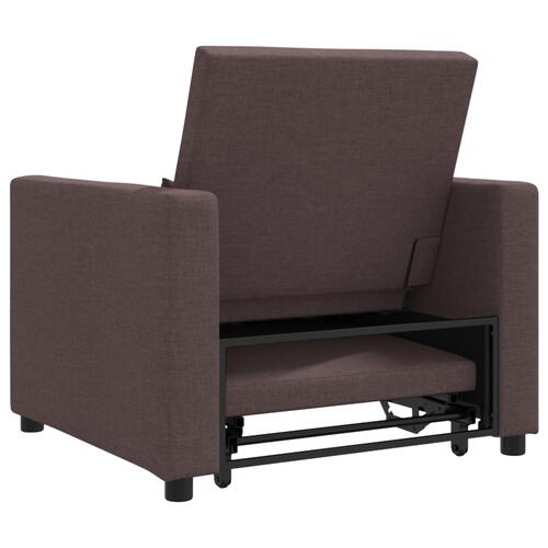 3-i-1 Enkelt Sofa Seng Konvertibel Mørkebrun Stof