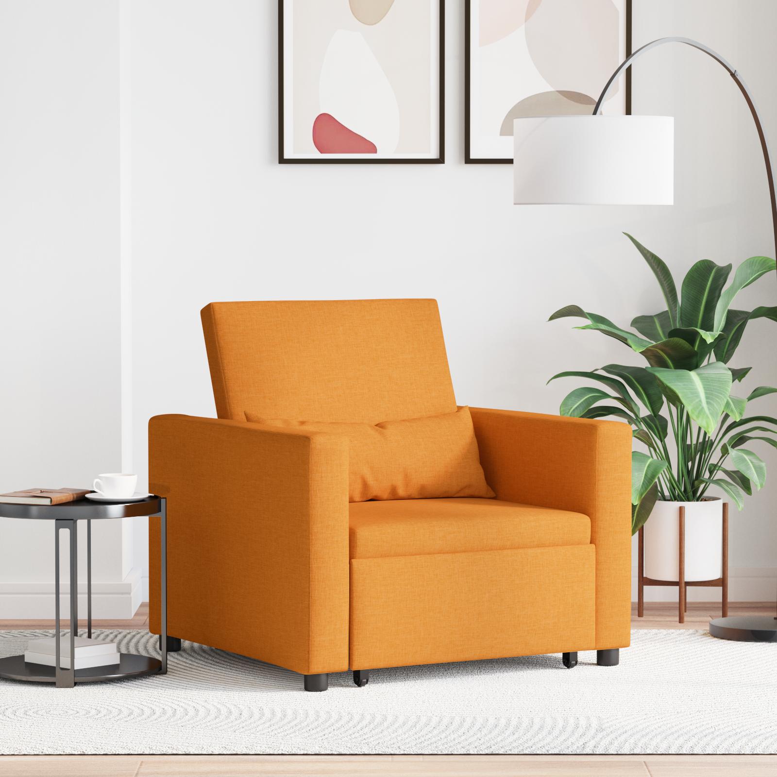 3-i-1 Enkel Sovesofa Konverterbar Gul Mørk Stof