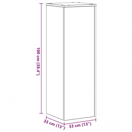 Plante Stativer 2 stk Sort Eg 33x33x100 cm Konstrueret Træ&& Plante Stand Sort Eg 33x33x100 cm Konstrueret Træ