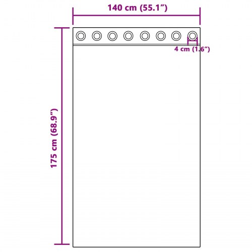 Gardiner med gardiner 2 stk Lilla 175 x 140 cm Polyester