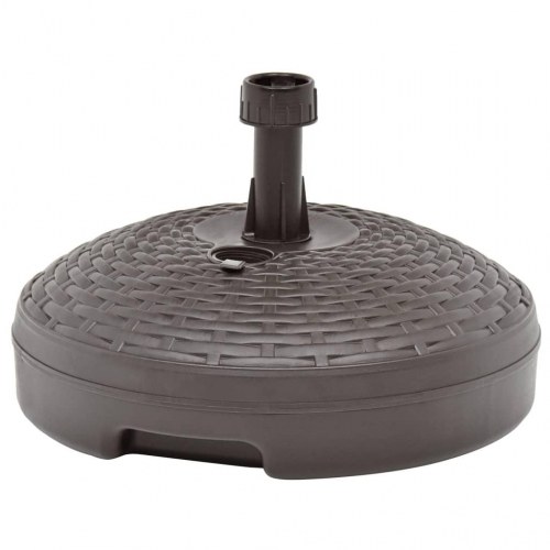 Parasolfod 20 l sand- eller vandfyldt plastik rattanlook brun (OUTLET A)