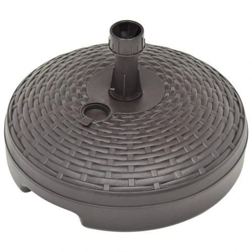 Parasolfod 20 l sand- eller vandfyldt plastik rattanlook brun (OUTLET A)