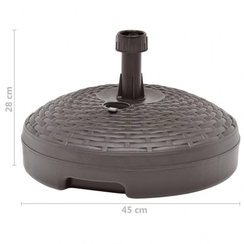 Parasolfod 20 l sand- eller vandfyldt plastik rattanlook brun (OUTLET A)
