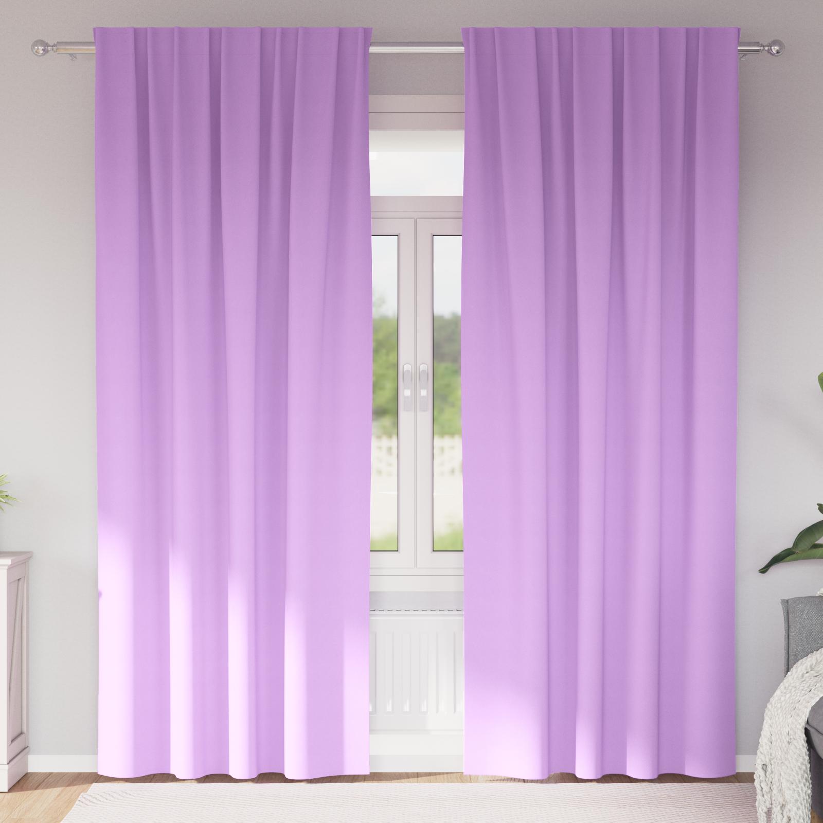 Gardiner med gardiner 2 stk Lilla 245 x 140 cm Polyester