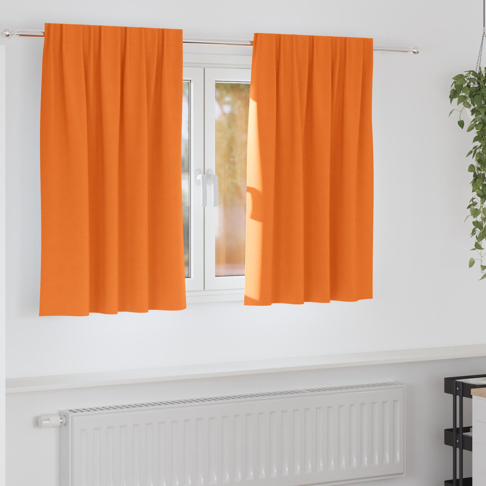 Gardiner med gardiner 2 stk Lys orange 140 x 140 cm Polyester