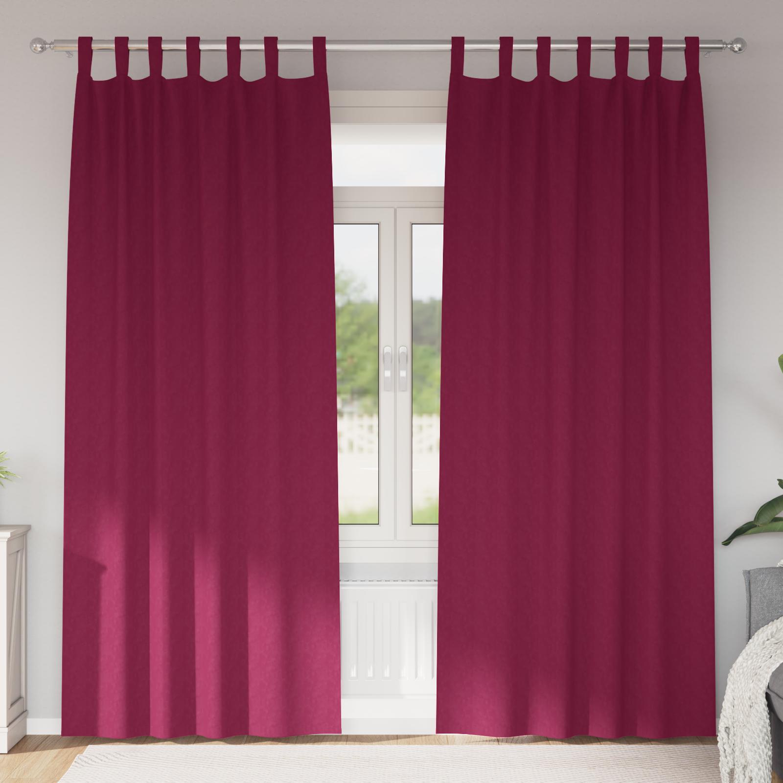 Mørklægningsgardiner Med Ringe 2 Dele 140 X - Vinrød / 260 cm / Tab tops