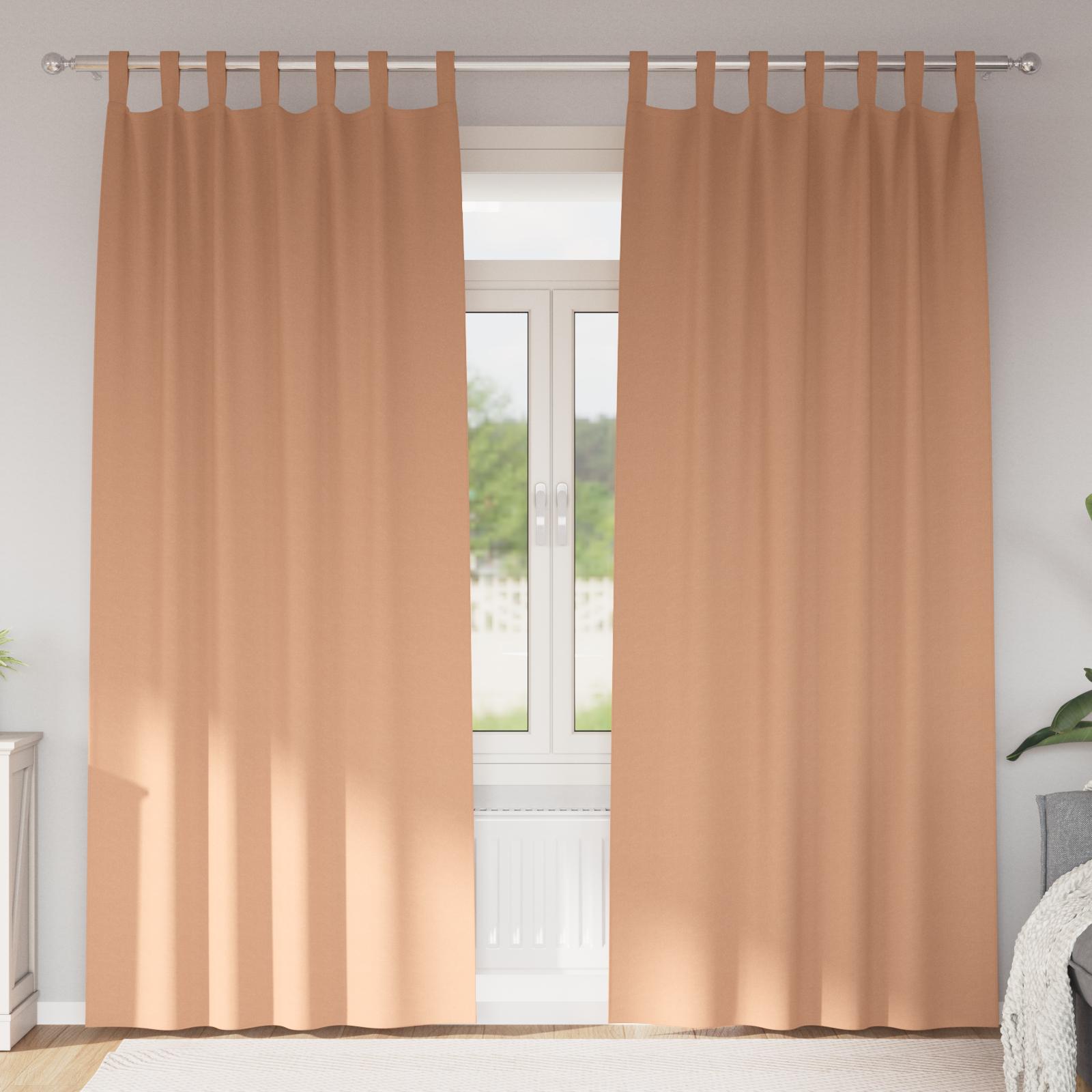 Mørklægningsgardiner med gardiner Lys Brun Polyester billede
