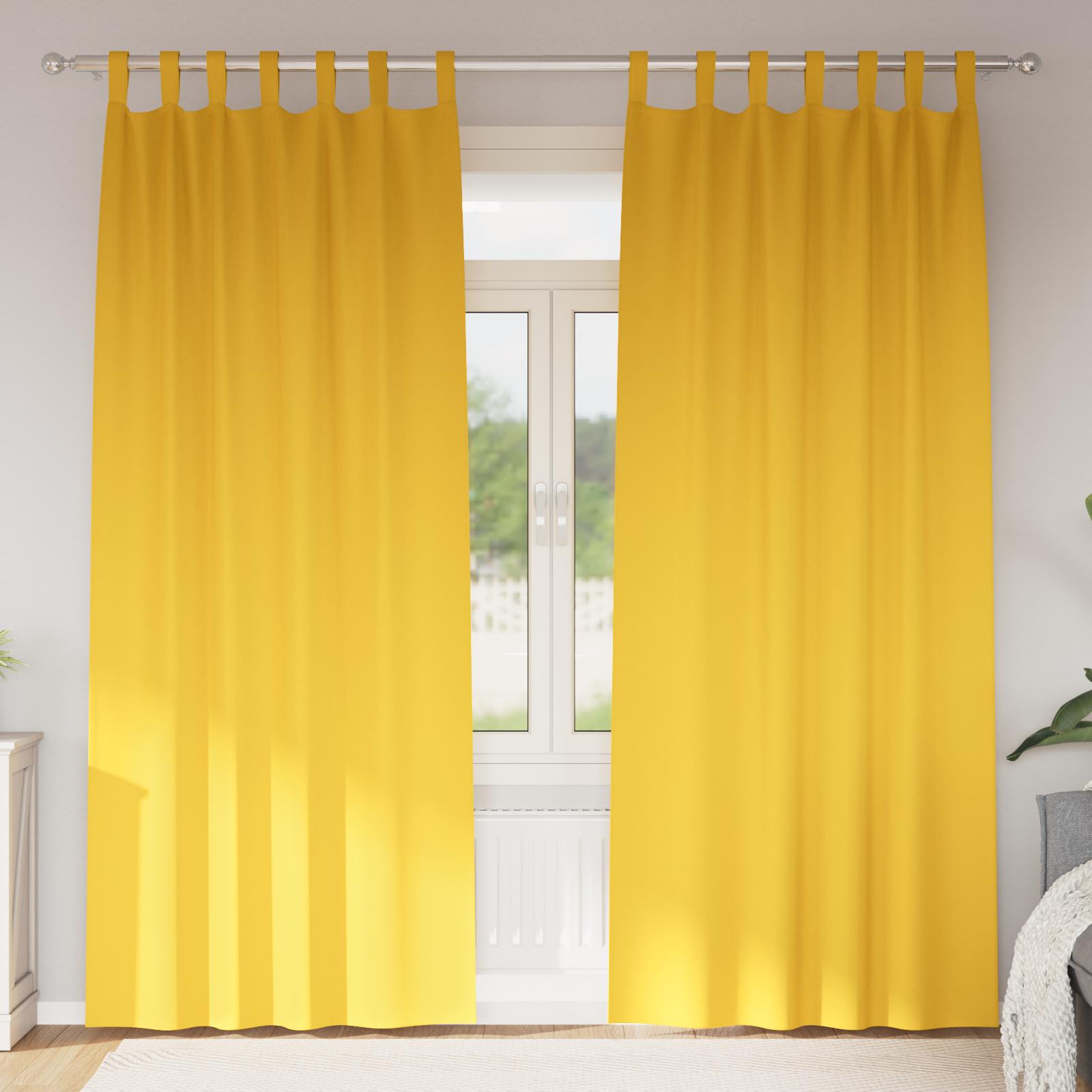 Mørklægningsgardiner Med Ringe 2 Dele 140 X - sennepsgul / 260 cm / Tab tops