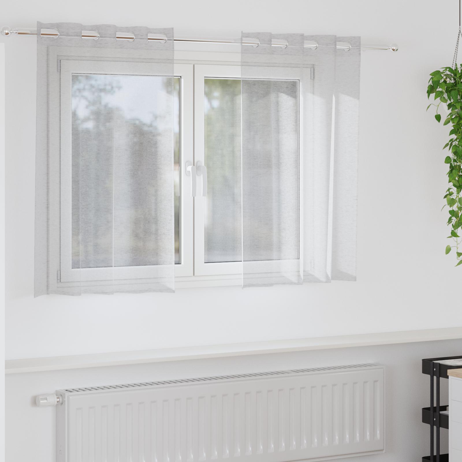 Voilegardiner 2 stk - lysegrå 140 × 140 cm i polyester