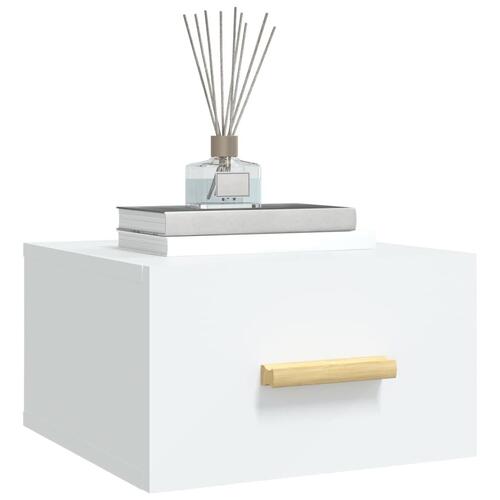 Væghængt sengebord 35x35x20 cm hvid (OUTLET A)