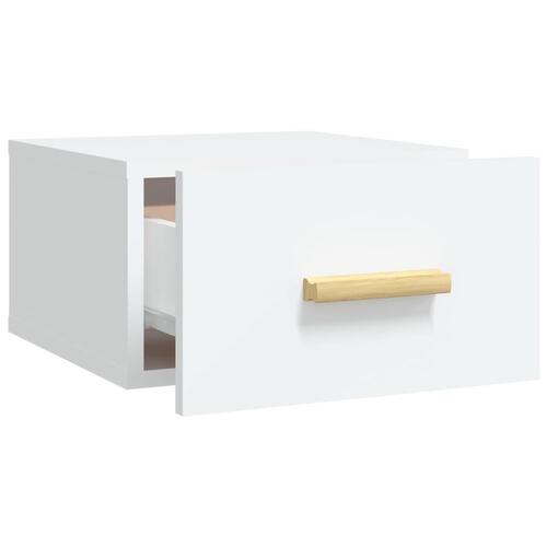 Væghængt sengebord 35x35x20 cm hvid (OUTLET A)