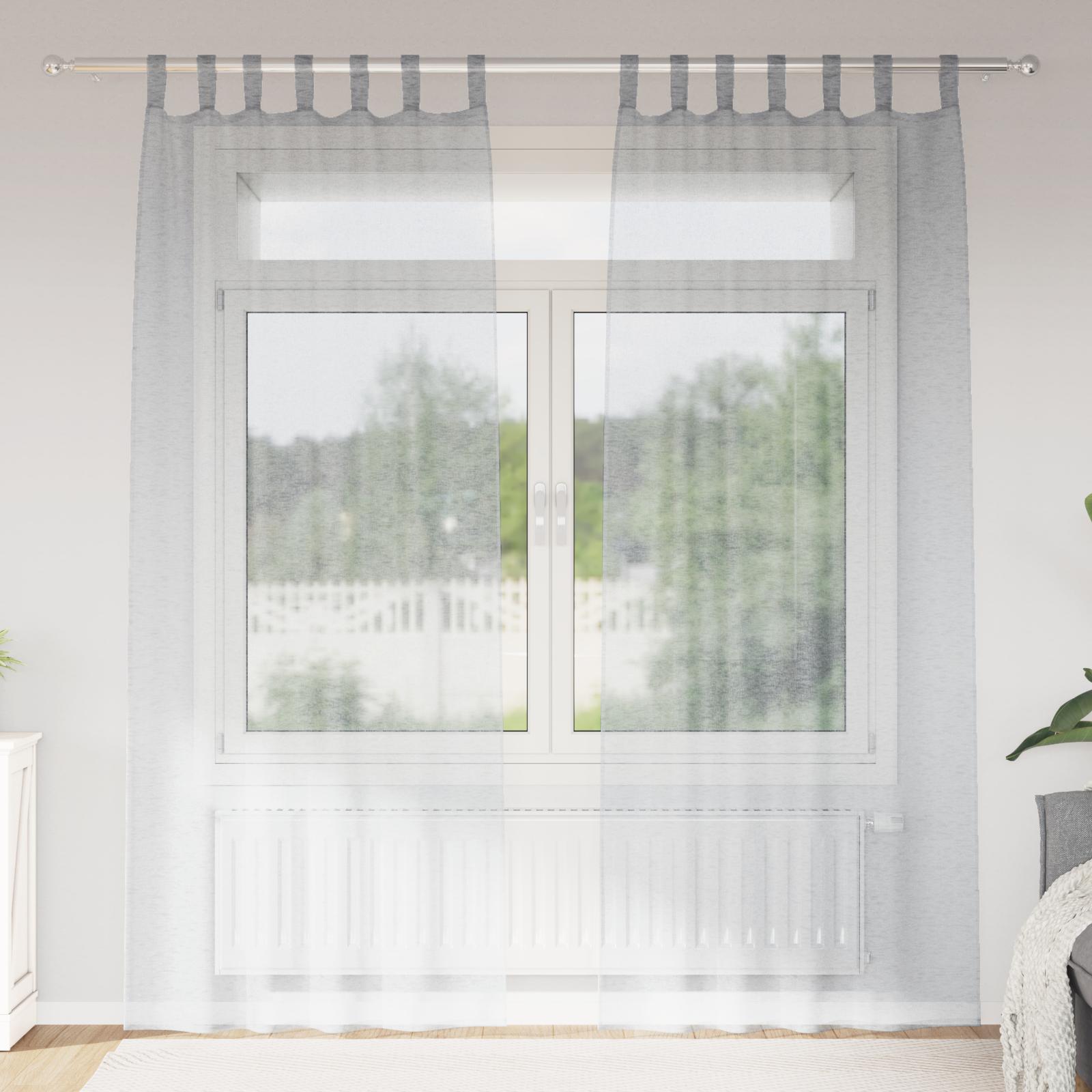 Voile gardiner 2 stk - mørkegrå 260 × 140 cm polyester billede