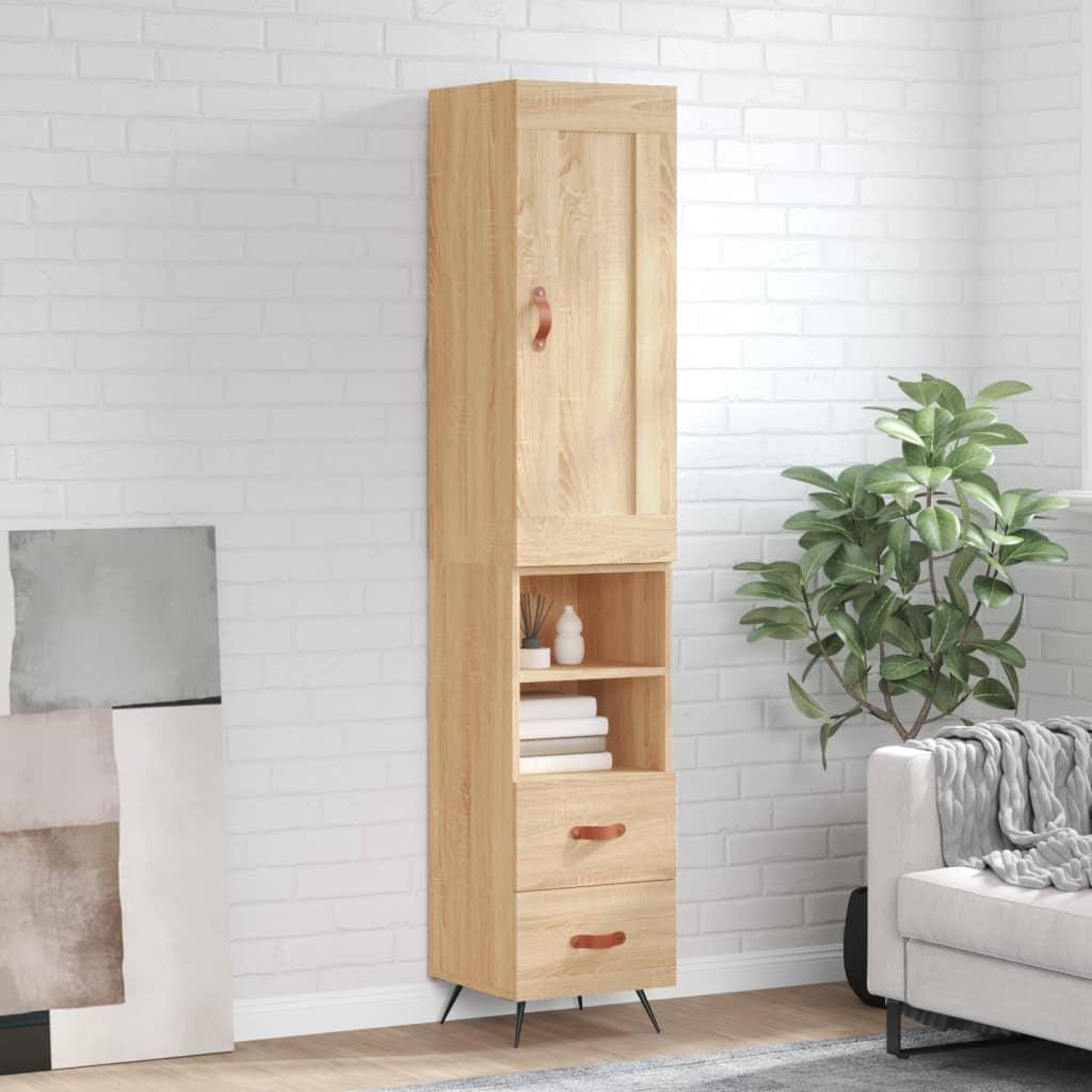 Skab 34,5x34x180 cm konstrueret træ sonoma-eg