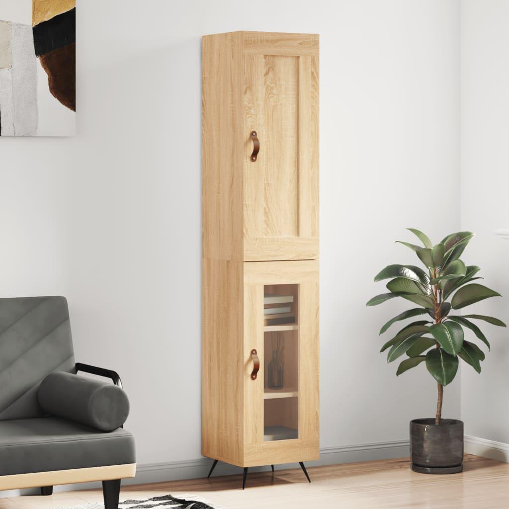 Skab 34,5x34x180 cm konstrueret træ sonoma-eg billede