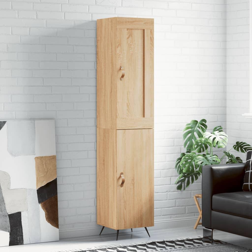 Skab 34,5x34x180 cm konstrueret træ sonoma-eg billede