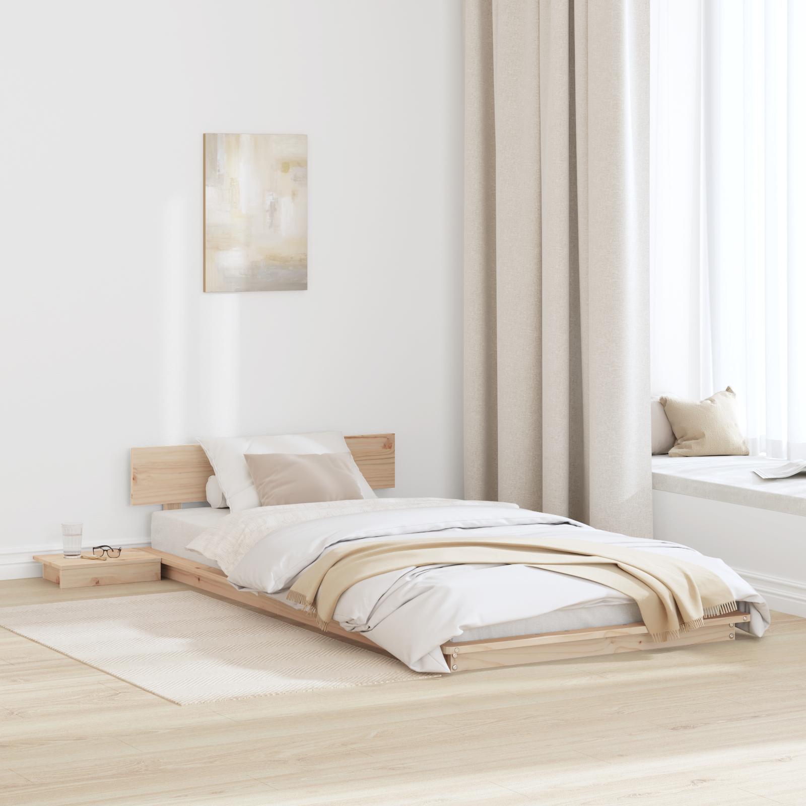 Sengestel Brun 75 x 190 cm træ billede