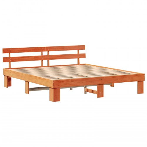 Sengestel med hovedgærde 180 x 200 cm - voks brun