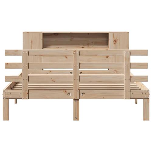 Seng med reol uden madras 120x190 cm massivt fyrretræ