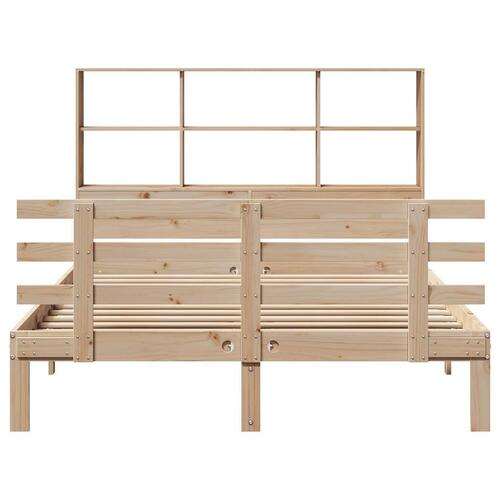 Seng med reol uden madras 120x190 cm massivt fyrretræ