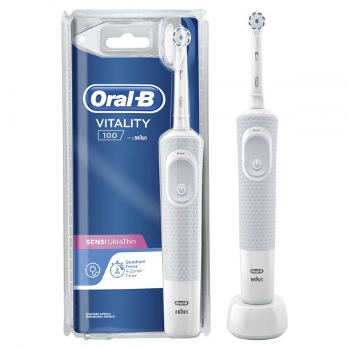 Oral-B Vitality 100 Sensitive UltraThin elektrisk tandbørste - hvid