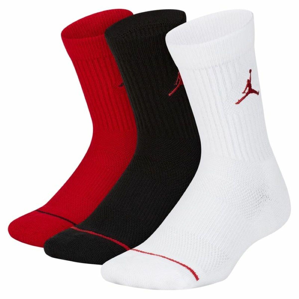Jordan Jumpman sportsstrømper 3-pak - rød/sort/hvid (35-37,5)