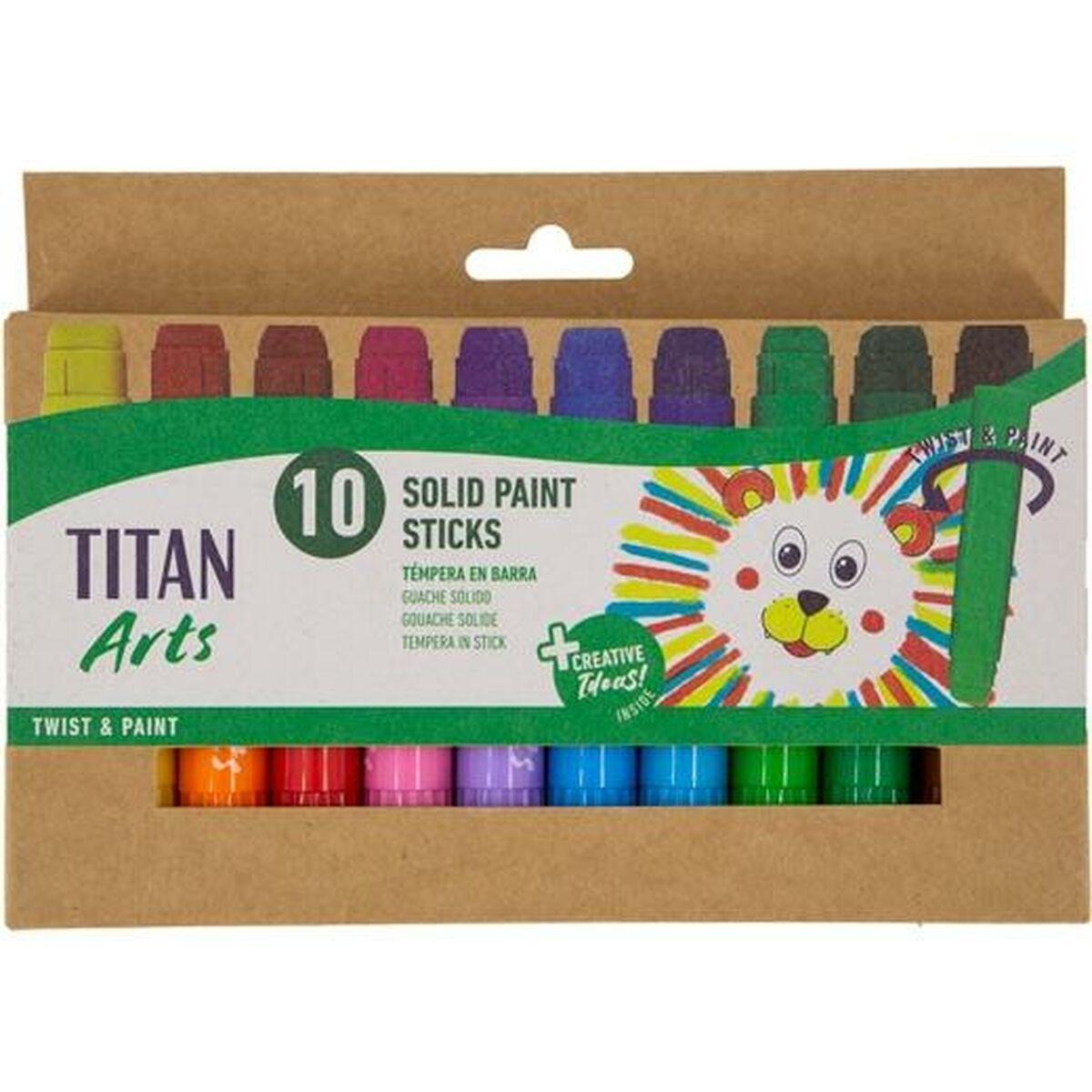 Titan Arts tempera-sticks - Multifarvet sæt, 10 dele