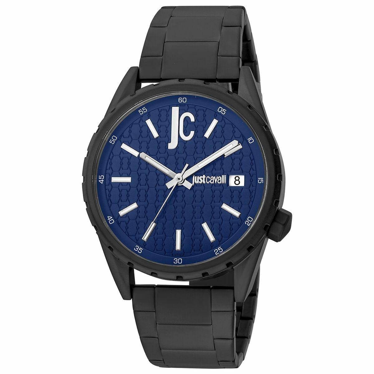 Just Cavalli herreur JC1G217M0085 - sort/bladblå, Ø 42 mm