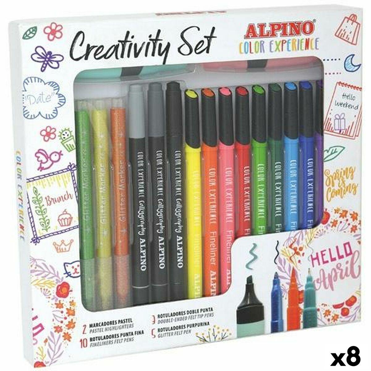 Alpino Creativity Color Experience - sæt med fiberpenne, multifarvet, 20 dele (8 enheder)