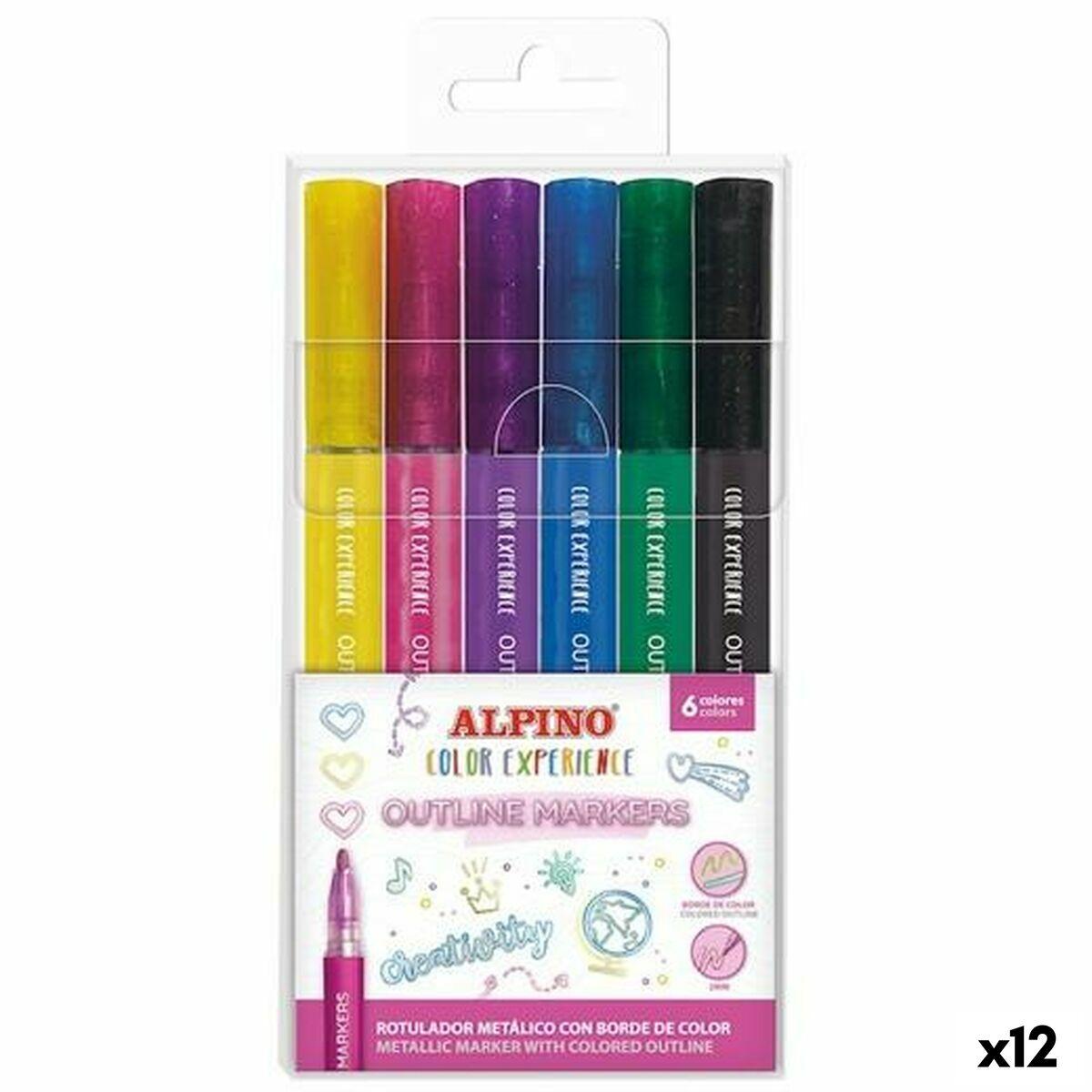 Alpino Outline Color Experience fiberpenne - multifarvet sæt (12 enheder)