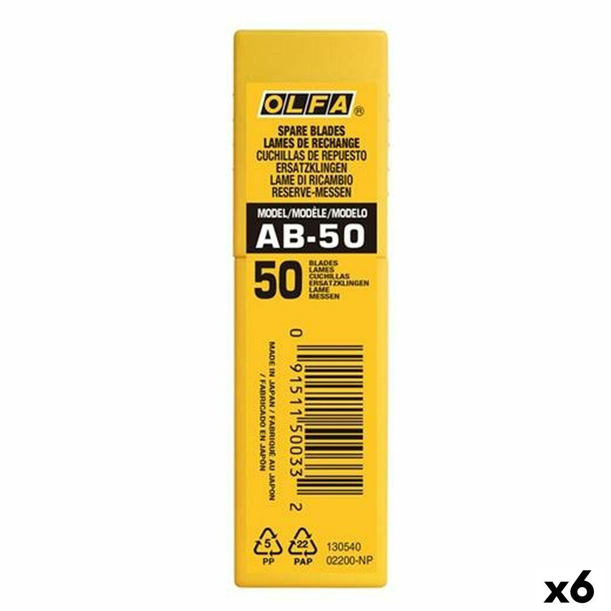 Olfa AB-50 cutterblade 9 mm - 50 blade (pakke med 6)