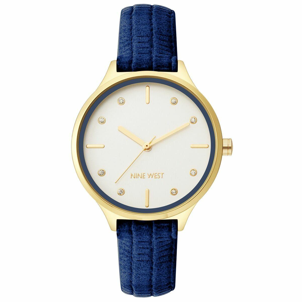 Dameur Nine West NW-2556SVNV, blå rem, Ø 34 mm