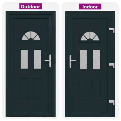 Hoveddør Antracitgrå 98 x 208 cm PVC