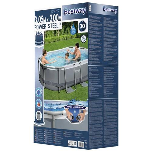 Power Steel fritstående pool 305x200x84 cm oval