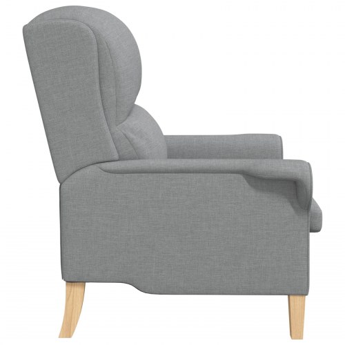 Moderne Lænestol Lysegrå Polyesterstof, Træ Medium Ergonomisk