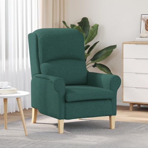 Moderne Lænestol Mørk Grøn Stof, Træ Standard Ergonomisk