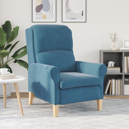 Blå lænestol Blå Stof, Træ Standard Ergonomisk Blå lænestol