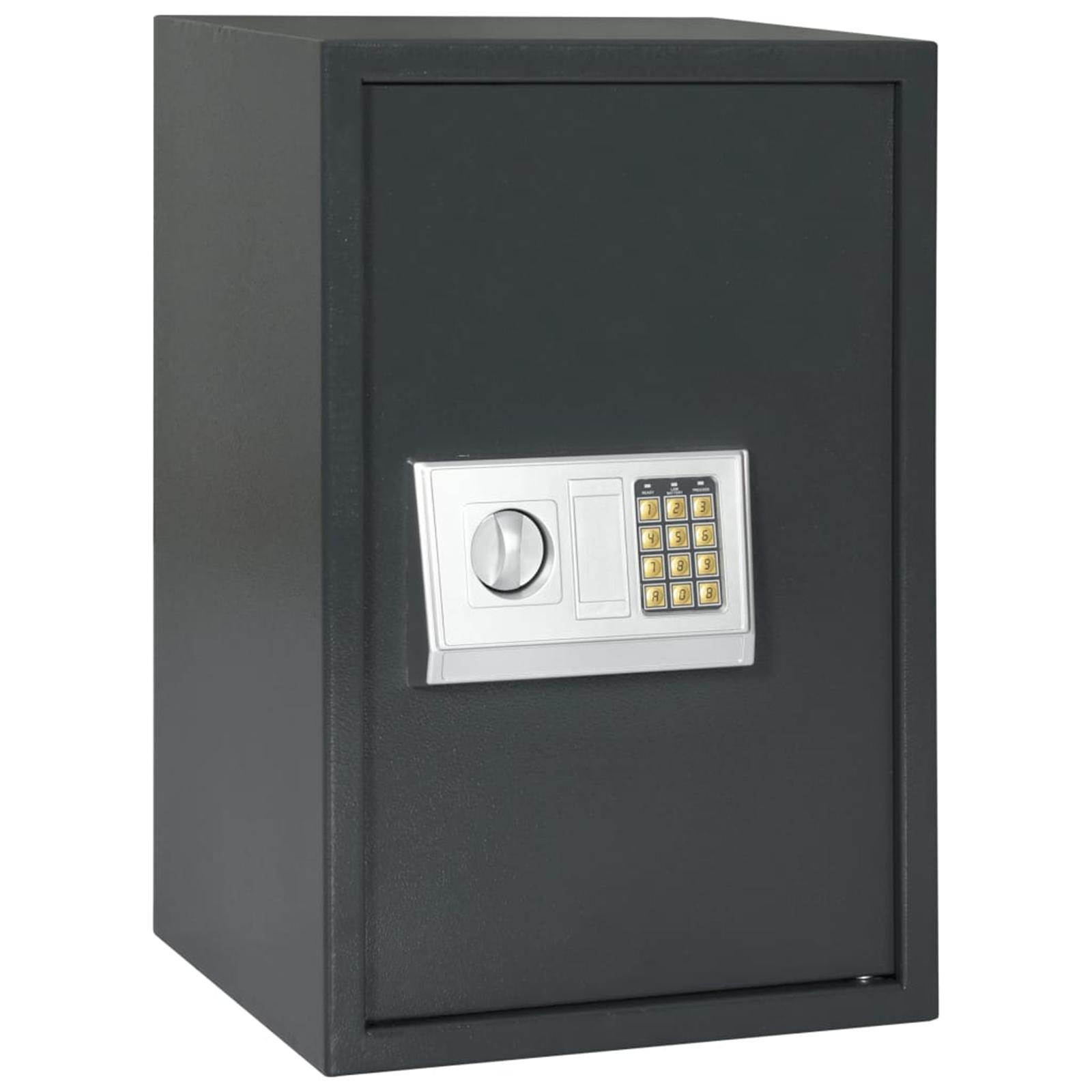 Elektronisk Digital Safe med Hylde Mørkegrå 40x35x60 cm Stål