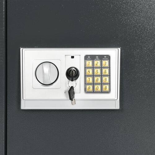 Elektronisk Digital Safe med Hylde Mørkegrå 40x35x60 cm Stål