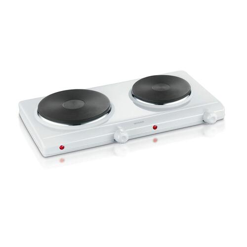 Severin DK 1042 dobbelt kogeplade - 2.500 W, hvid