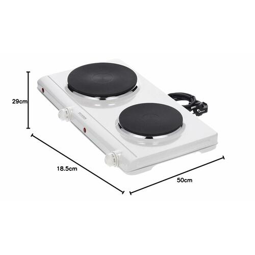 Severin DK 1042 dobbelt kogeplade - 2.500 W, hvid
