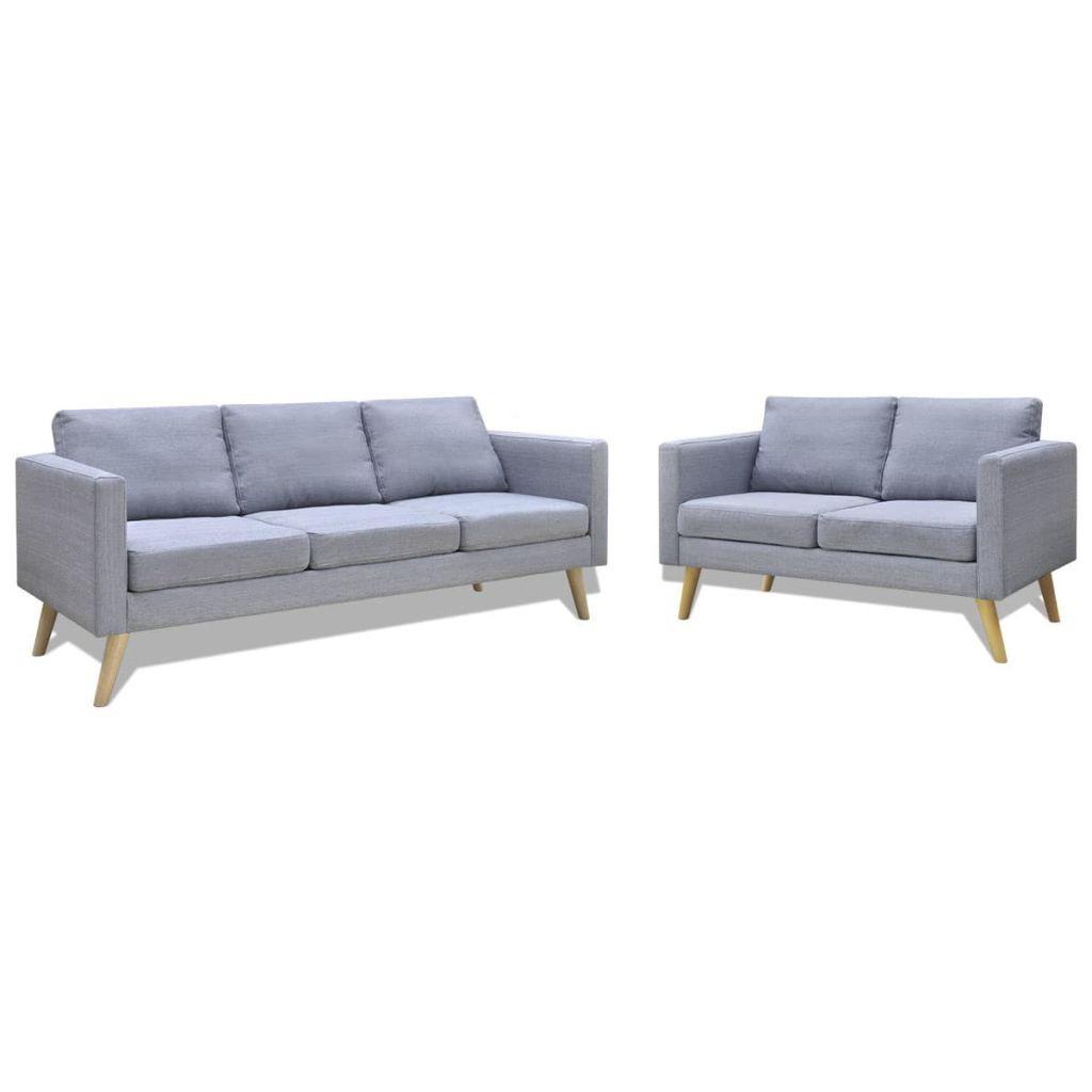 Sofasæt 2-pers. og 3-pers. sofa stof lysegrå