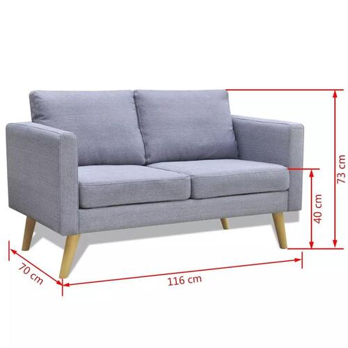 Sofasæt 2-pers. og 3-pers. sofa stof lysegrå