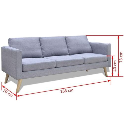 Sofasæt 2-pers. og 3-pers. sofa stof lysegrå