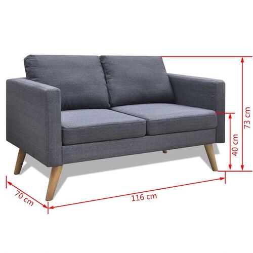 Sofasæt 2-pers. og 3-pers. sofa stof mørkegrå