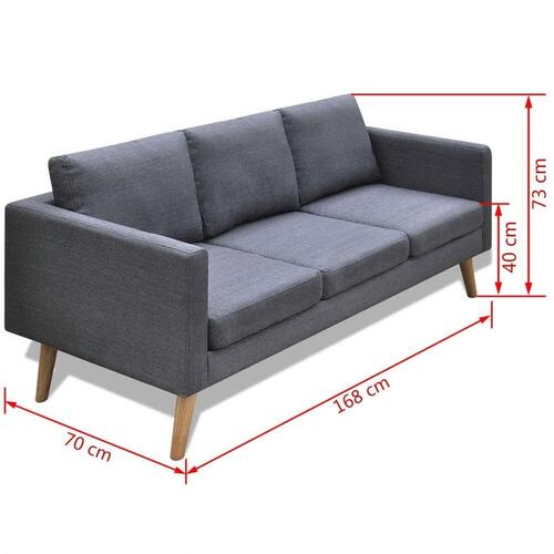 Sofasæt 2-pers. og 3-pers. sofa stof mørkegrå