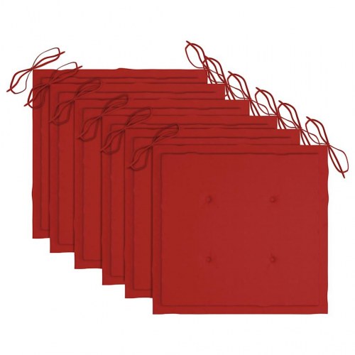 Foldbare havestole 6 stk. med hynder massivt teaktræ